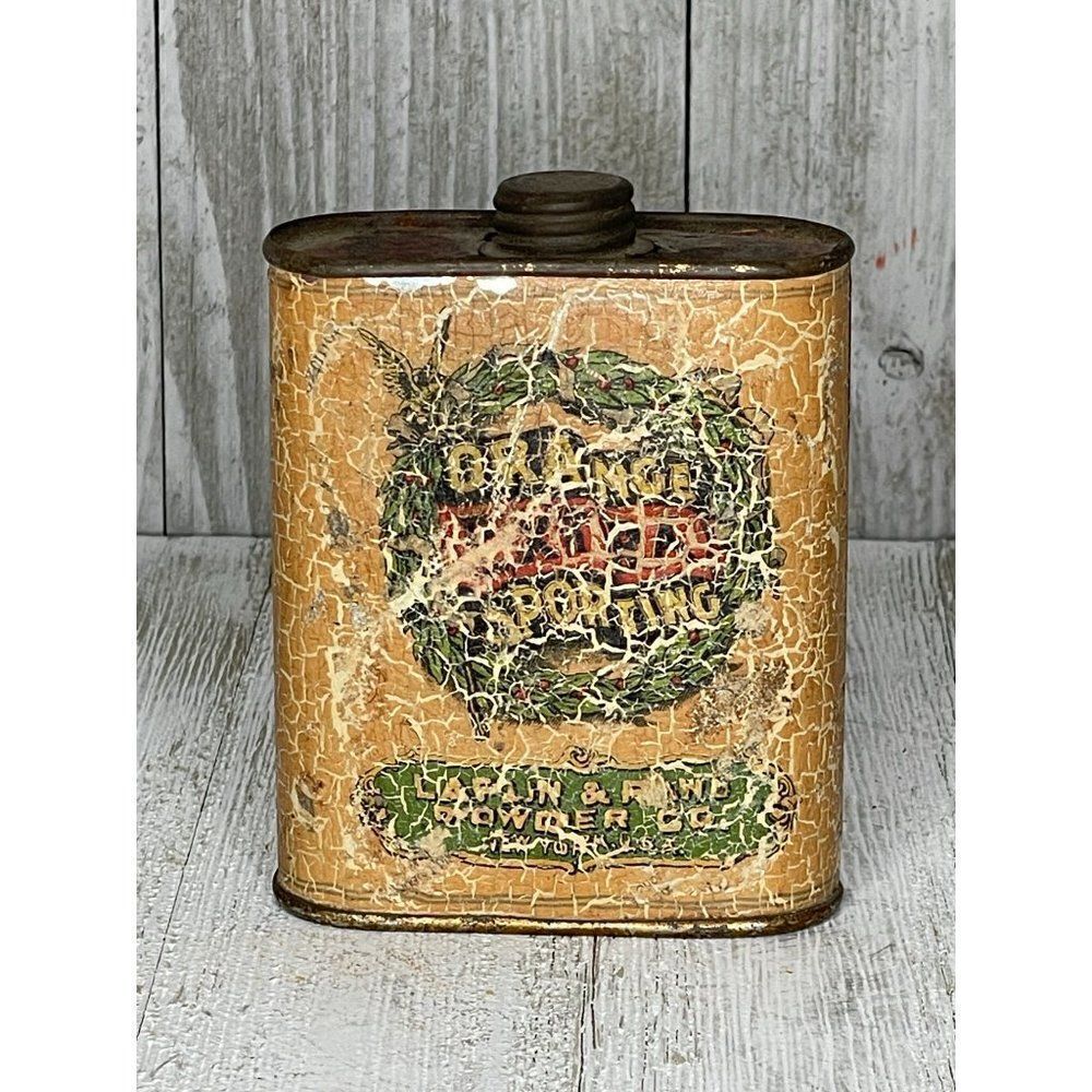 Vintage Laflin & Rand Orange Exta Sporting Gunpowder Tin